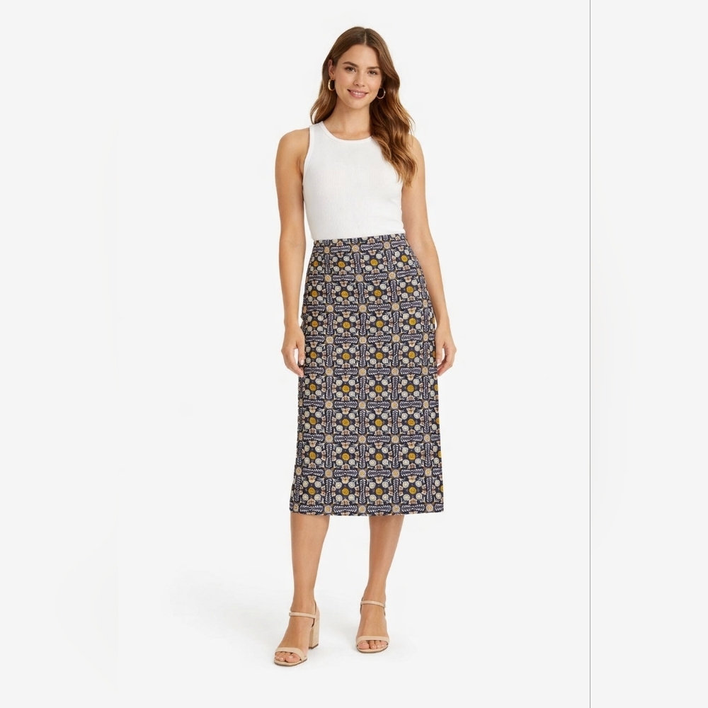 Boden Tile Print Boho Geometric Pencil Skirt Multicolor Women's Size 10‎ - Picture 10 of 10